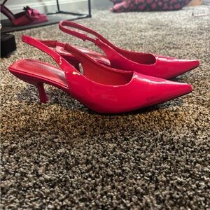 Sleek Hot Pink Slingback Heels